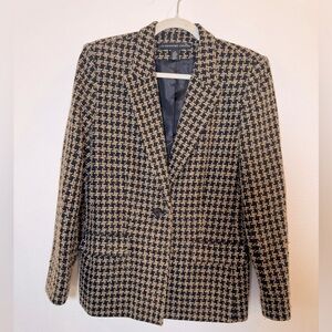 Josephine Chaus Blazer Women’s Size 12 Black and Gold Houndstooth